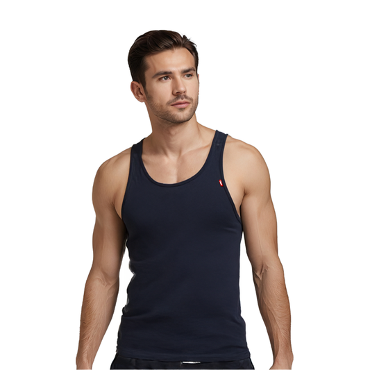 Sleeveless Undershirt, Navy For men